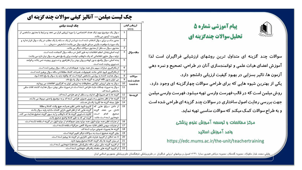 پوستر ارزشیابی یادگیری
